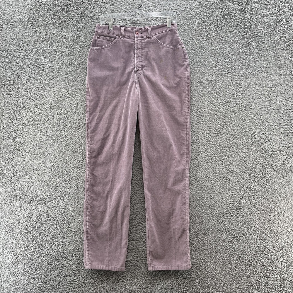 VTG 70s 80s Brittania Pentimento Pants Womens 30X33 Purple Corduroy Straight Leg